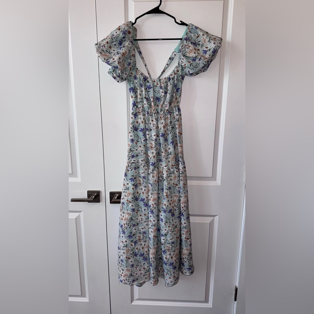 Floral Blue and White Women's Dress